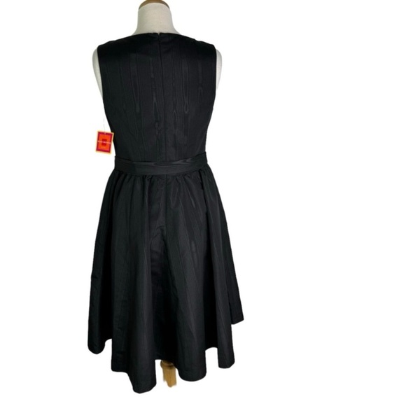 Isaac Mizrahi Moire Taffeta Sleeveless Dress with Pockets Black Size 10 NWT - Picture 3 of 6